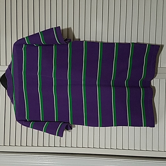 POLO Ralph Lauren Vntg. Stripe Short Sleeve 2 Button Polo Shirt! - Picture 9 of 10